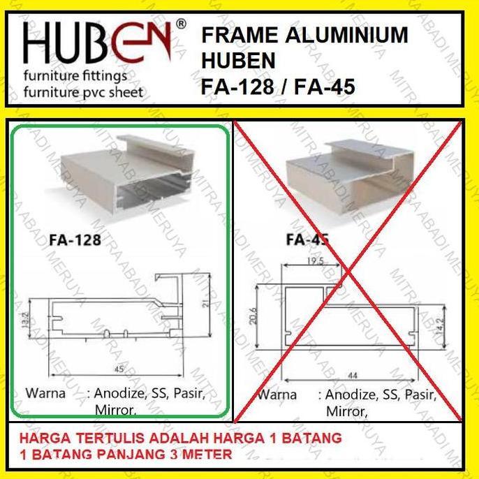 Pholisa- Profil Frame Handle Alumunium Aluminium Huben Fa 128 Fa128 Fa-128