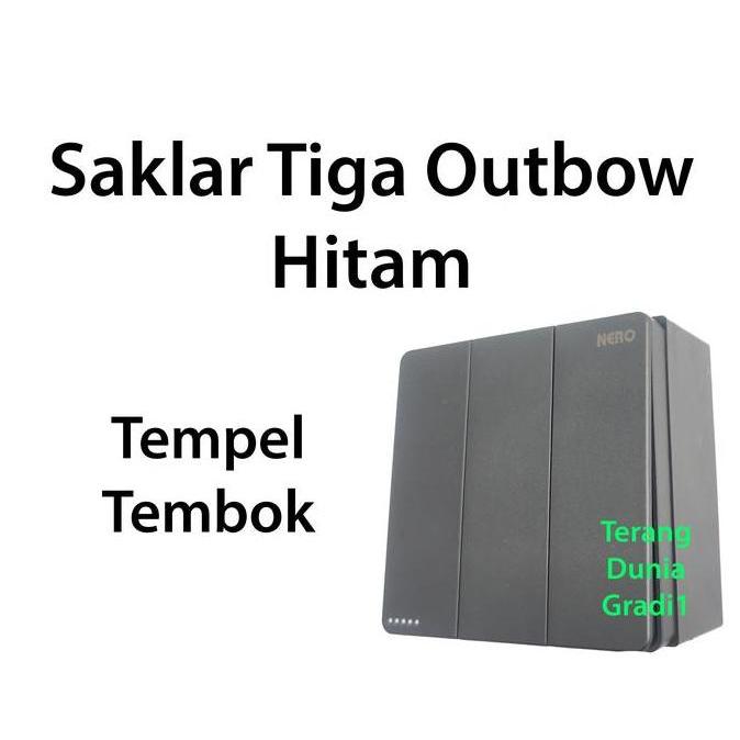 Flash- Saklar Ta Tempel Hitam Saklar Ta Outbow Hitam Saklar Tripel Hitam Tempel Saklar 3Gang Triple 