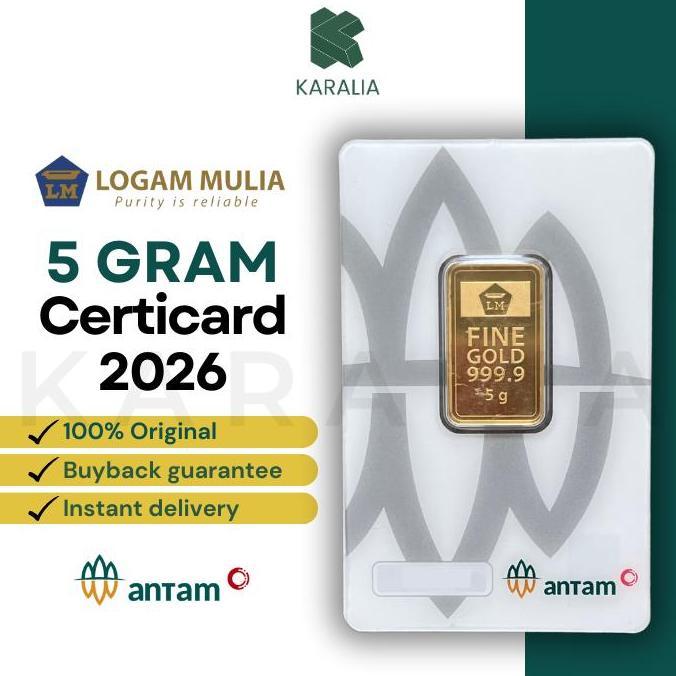 EMAS ANTAM 5 GRAM LM LOGAM MULIA ANTAM 5 GRAM SERTIFIKAT TERBARU