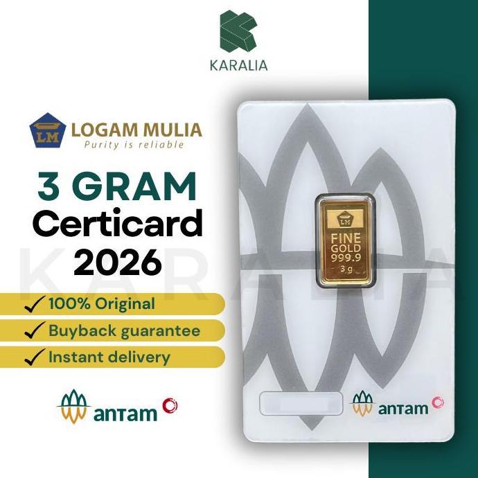 EMAS ANTAM 3 GRAM LM LOGAM MULIA ANTAM 3 GRAM SERTIFIKAT TERBARU