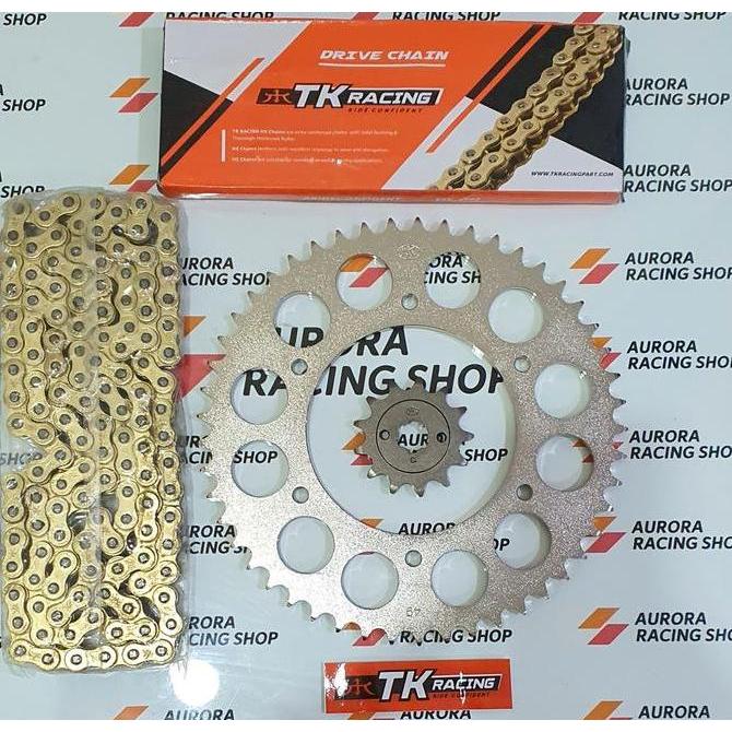 GEAR SET TK 520 HONDA CRF 150L & RANTAI TK 520 HS GOLD