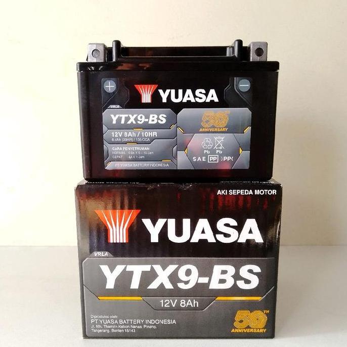 AKI YUASA YTX9-BS MAINTENANCE FREE MF KERING MTX7A 12V 8Ah NINJA 250 ER6N VESPA TRIUMPH TMAX KTM KLX