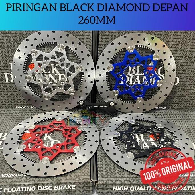 PIRINGAN CAKRAM BLACK DIAMOND 260MM DEPAN MODEL GIGI BINTANG VARIO 125 150 LUBANG 4 / BEAT FI ESP KA