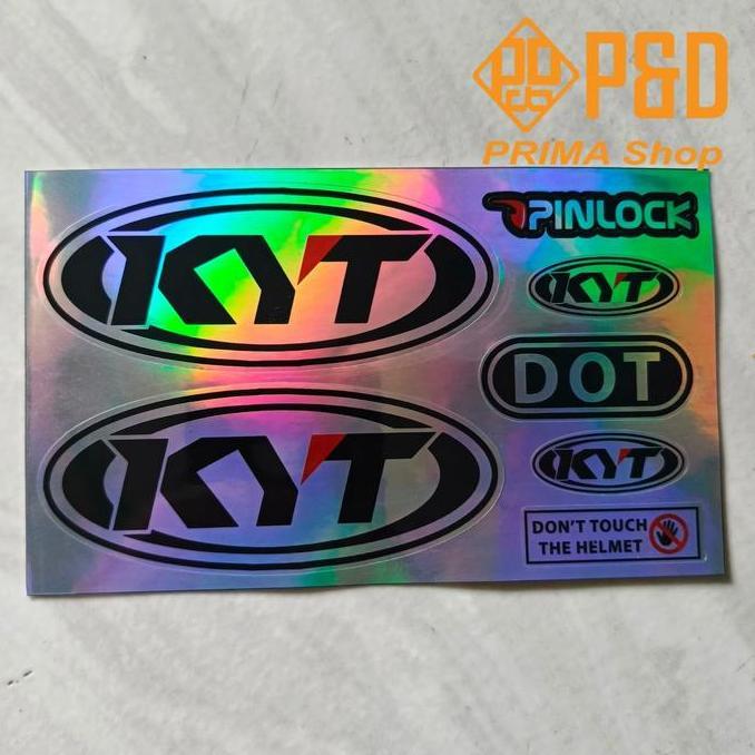 Promo Sticker Hologram Logo Helm Kyt Satu Set.Sticker Custom Helm Kyt Kyoto Hologram Cod