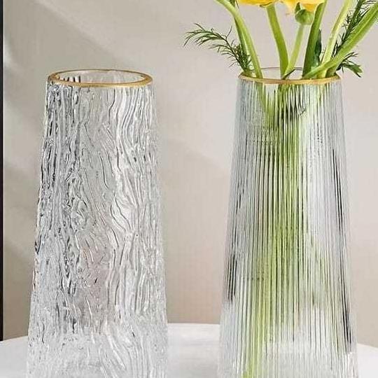 Vas Kaca Nordic Motif Gold Vas Kaca Bening Vas Kaca Wedding Decoration Vas Kaca Tinggi Vas Kaca Nord