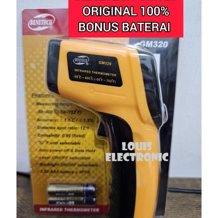 Thermometer Thermogun Infrared Benetech Gm320 Original Thermogun Laser Alat Pengukur Temperatur Suhu