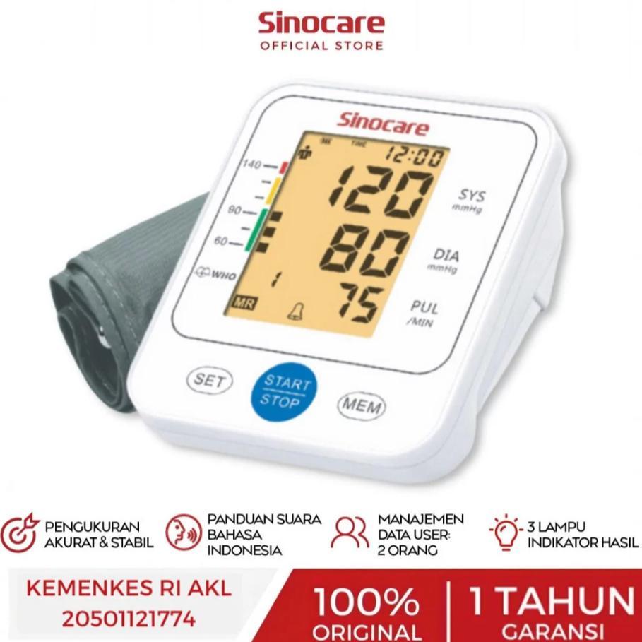 Alat Tensi Darah Digital Otomatis Sinocare Bsx-516 (Bahasa) Tensi Digital Alat Cek Tensi Darah