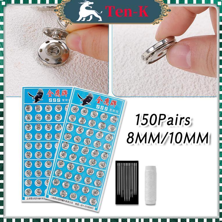 150Pasang Press Studd / Kancing Jepret / Kancing Cetet Baju