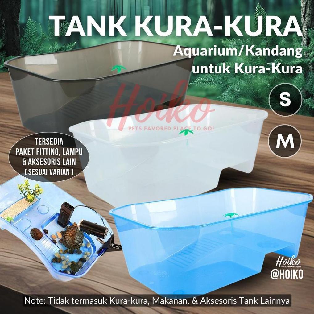 Turtle Aquarium Tank S M Bak Ember Tempat Kura Kura Air Kecil Akuarium Kandang Box Kura2 Brazil