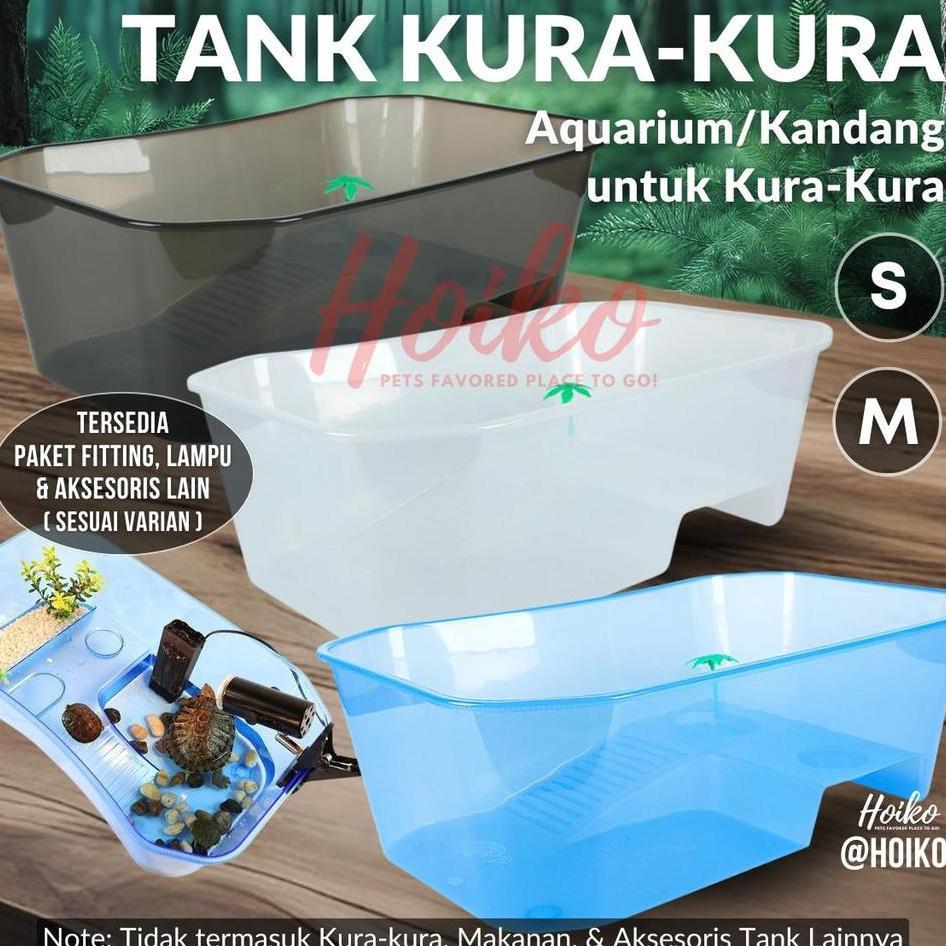 Turtle Aquarium Tank S M Bak Ember Tempat Kura Kura Air Kecil Akuarium Kandang Box Kura2 Brazil