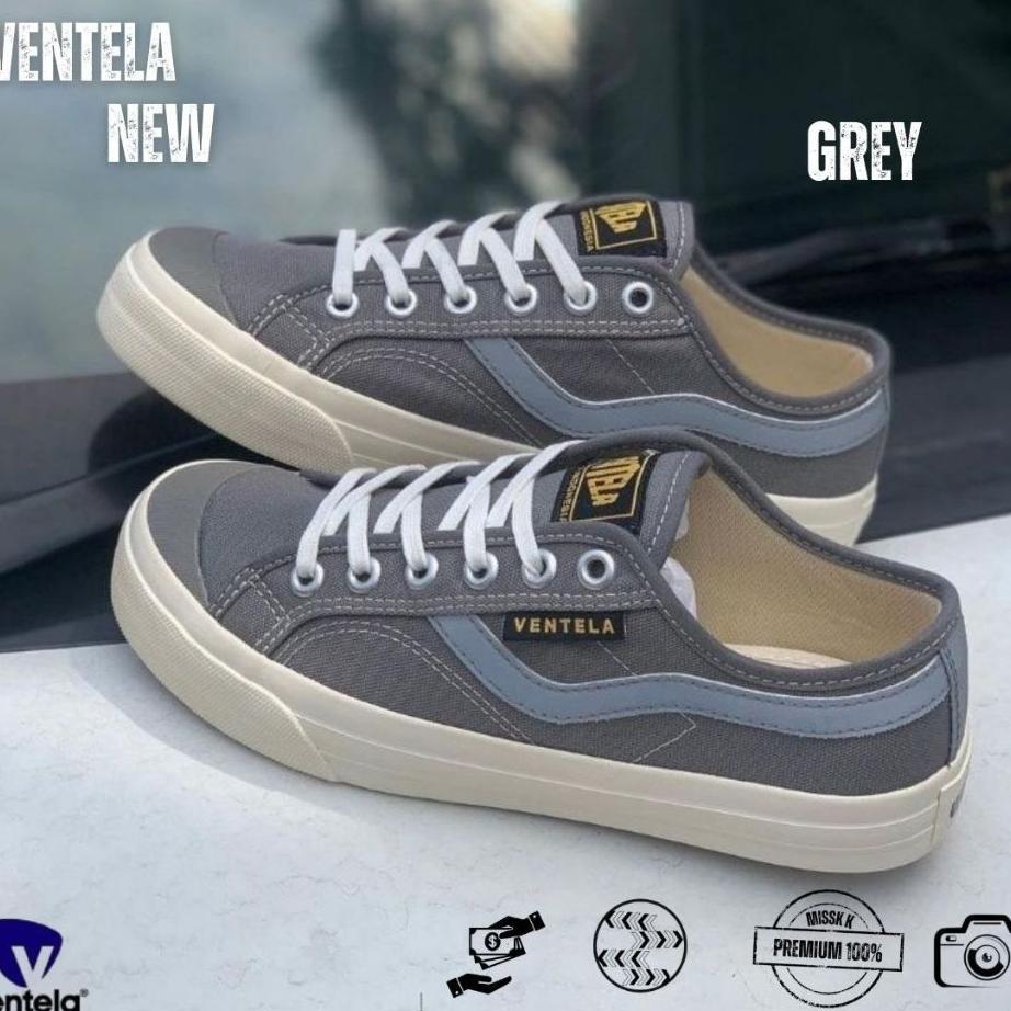 Sepatu Vantela New Public Grey Original 100% Pria Kanvas Official Store