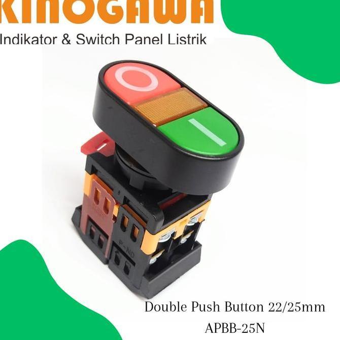 Pylo- Push Button Double Head 22/25Mm - Apbb 25N (On-Off) Kinoga