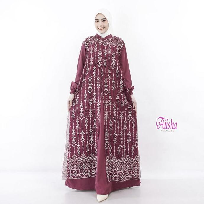 Arsy- Aiisha Langsung Kirim | Gamis Lebaran Meh Madaniyya | Baju Couple Suami Istri Bahan Cotton Mir
