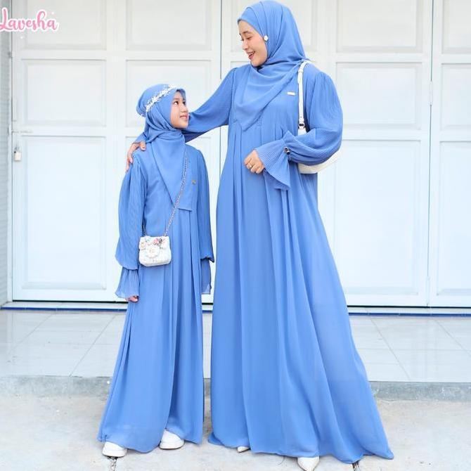 Arsy- Lavesha Kids Amira Gamis Set Hijab Ibu Dan Anak (Dijual Terpisah) Gamis Couple Ibu Anak Meh El