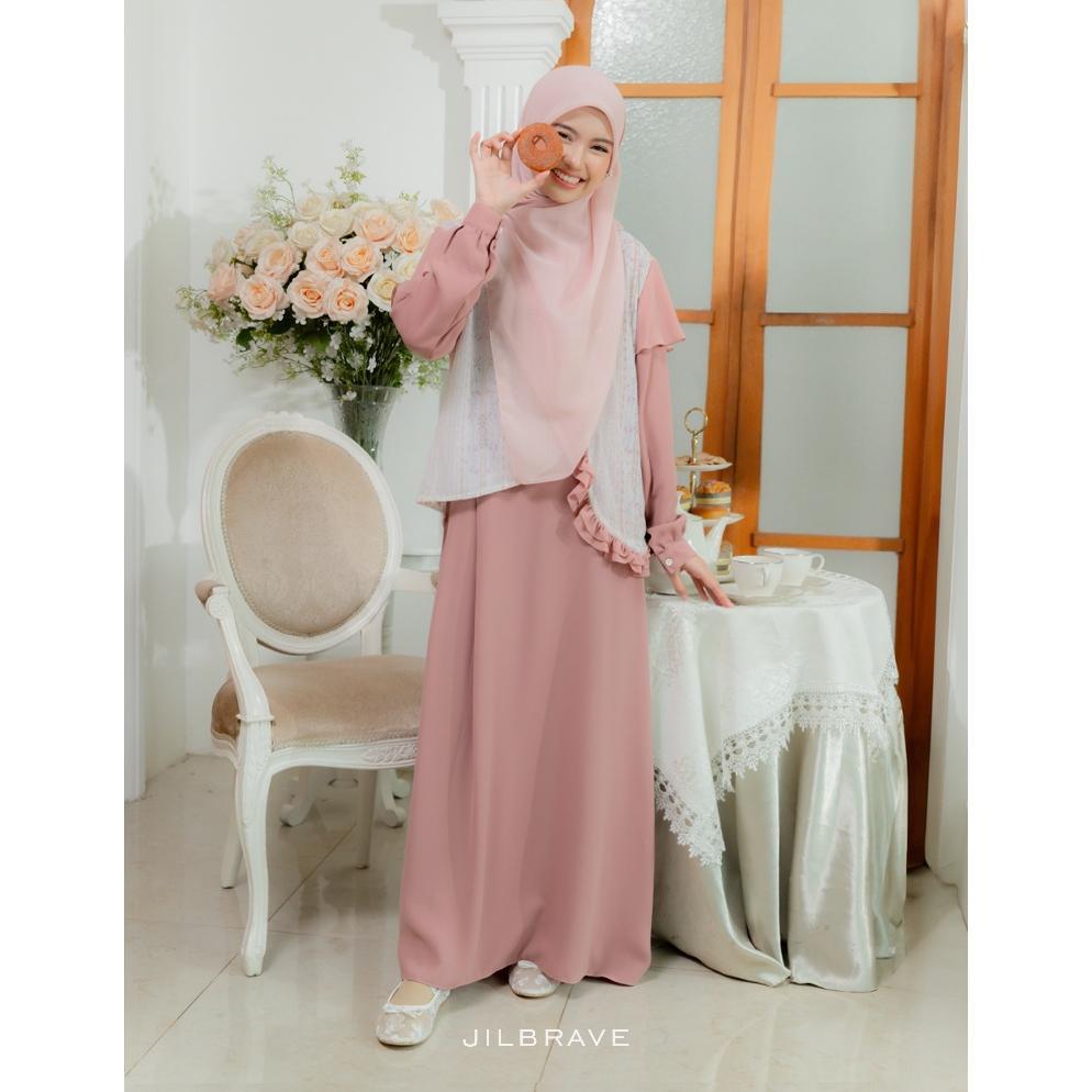 Terbaru Jilbrave Caitlyn Dress Gamis Set Outer Feminine Antikusut