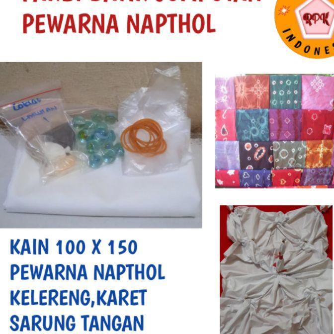Paket Batik Jumputan Kain 150X100 Dan Pewarna Naptol, Kelereng