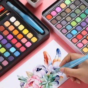 36/48 Watercolor Set Cat Air Set (Bonus Kuas Dan Kertas Gambar) / Cat Air Padat / Solid Watercolor S