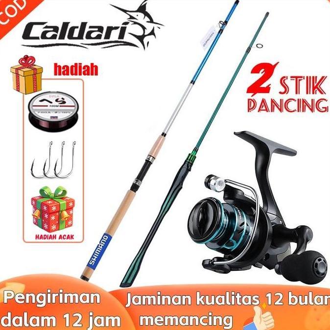 Paket Pancing Lengkap Caldari Terbaik, 2 Stik Pancing Kualitas Premium, Sesuai Semua Perairan (Laut,