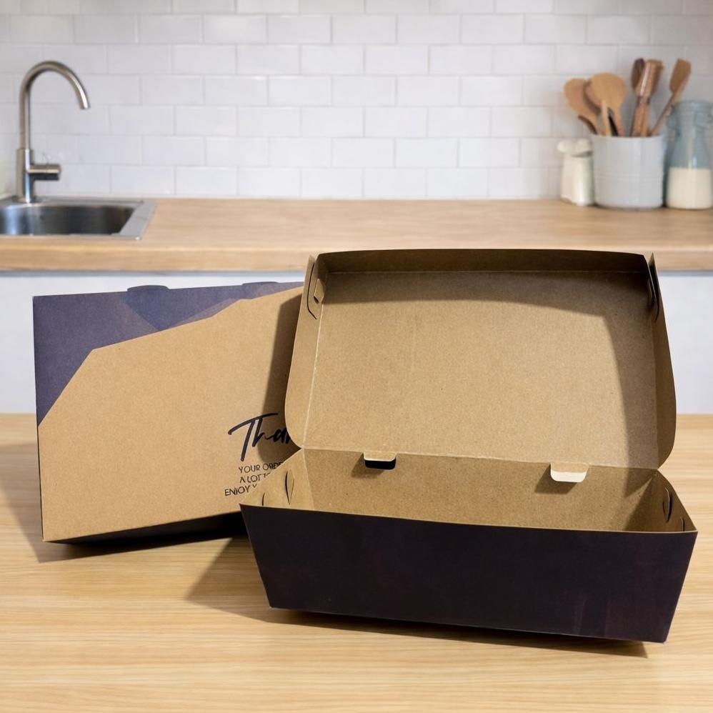 hot product paper lunch box ( size m ) laminasi kraft kotak dus makan ayam nasi goreng bakar geprek 