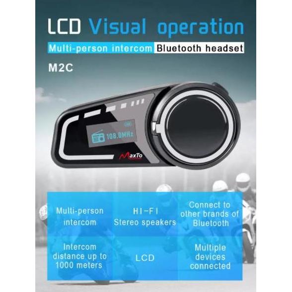 Comet- Intercom Maxto M2C 6 Rider Intercom Bluetooth Helm