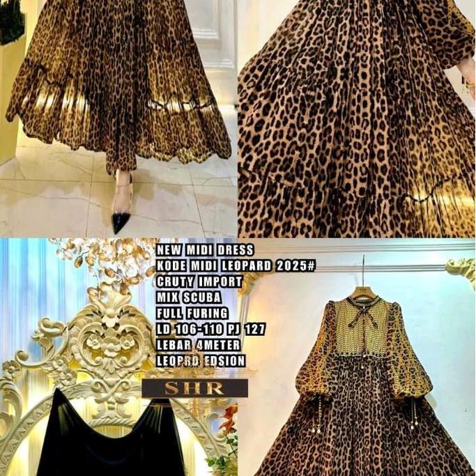 NEWMIDI DRESS LEOPARD(MACAN)100%ORI SHR