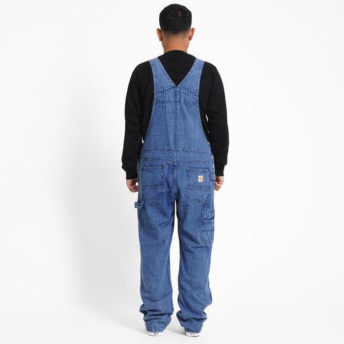 Colzon- Superego - Overall Carpenter Double Knee Denim Loose Straht Snow Blue Ova01B