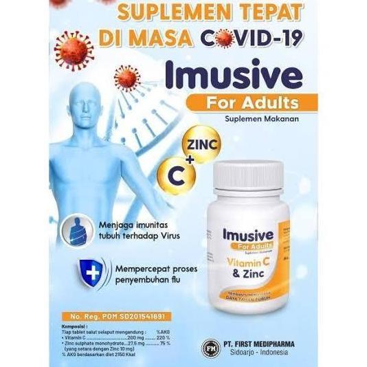 Fit- Vitamin C + Zinc Imusive C & Zinc 1 Botol Isi 60 Tablet Bpom