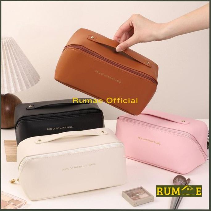 Tas Make Up Kosmetik Lipat Polos Pouch Organizer Waterproof