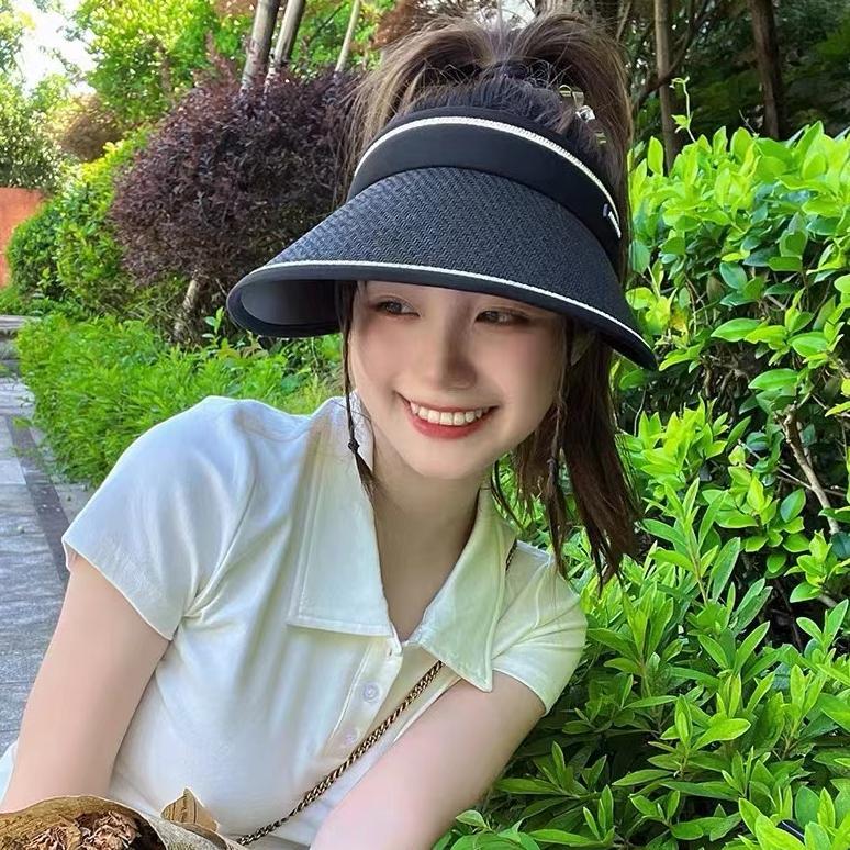 OFFICIAL Fairygirl Topi Pantai Wanita Korea Rajut Jerami topi Golf Musim Panas Summerhat Fashion Spo