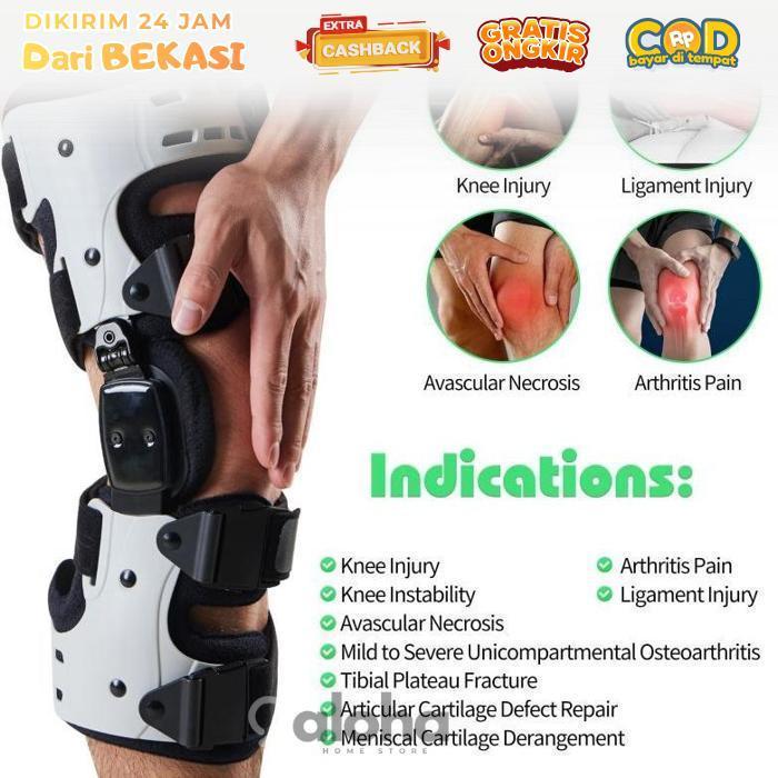 ALHM - Penyangga Lutut OA Brace Knee Brace Osteoarthritis Post Op Hinged