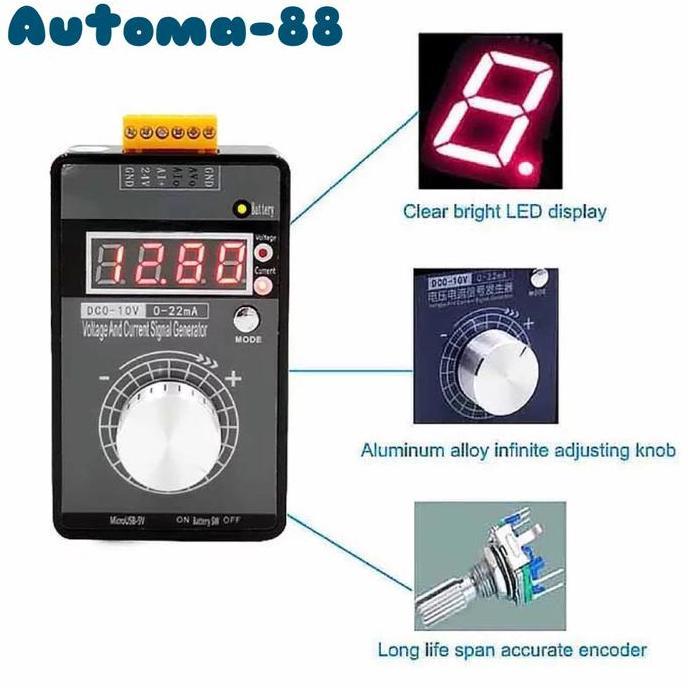 CURRENT VOLTAGE SIGNAL GENERATOR INJECTOR 4-20 MA 0-10 VOLT CALIBRATOR