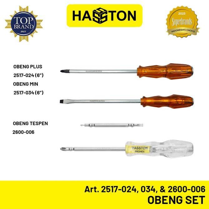 HASSTON OBENG SET / OBENG PLUS MINUS TESPEN SET / OBENG KEMBANG SET MURAH