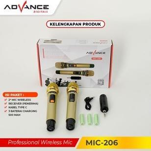 PROMO TERBARU Professional ADVANCE MIC-206/MIC-207/MIC-208 Double Digital Wireless Mic Microphone/Mi