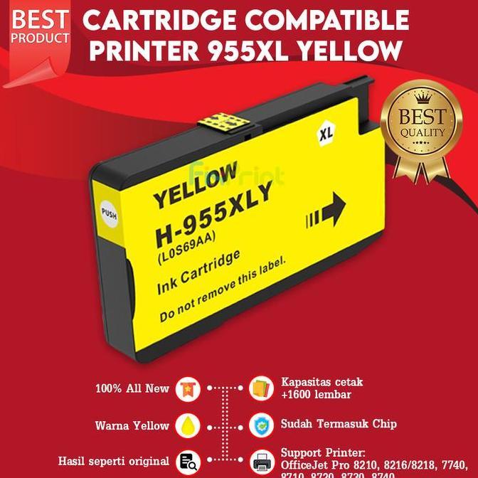 CARTRIDGE HPC 955XL 955 XL COMPATIBLE TINTA BLACK CYAN MAGENTA YELLOW MURAH