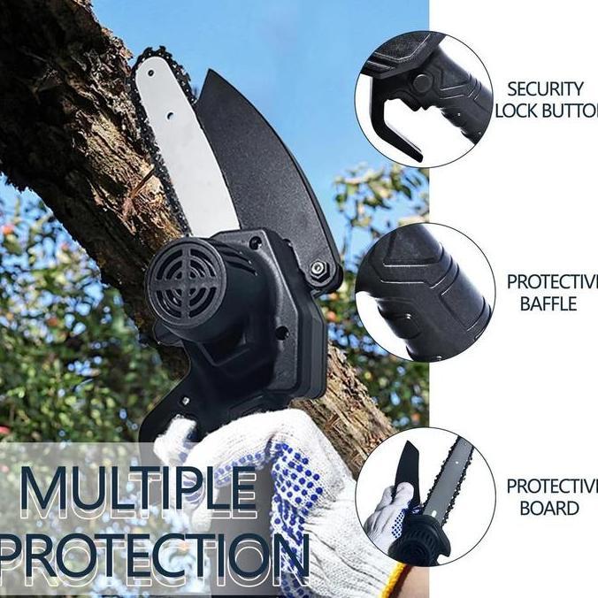 Promo NEW  Chainsaw mini 6 Inch Chainsaw Chain Saw Cordless 1 baterai /2 baterai Chainsaw Cordless C