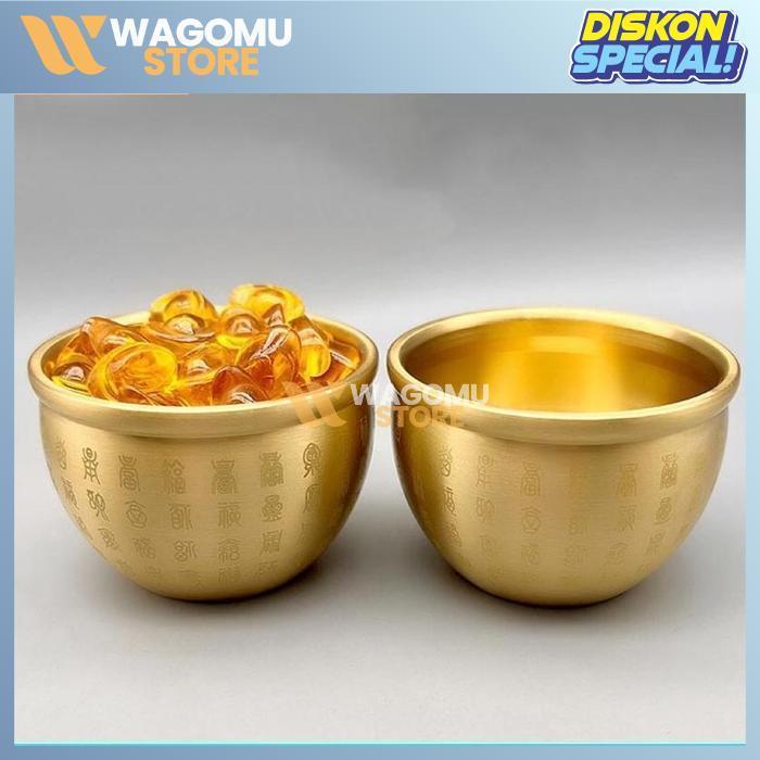 WAGOMU Kuningan Feng Shui Mangkuk Feng Shui Kekayaan Keberuntungan Chinese Traditional Treasure Bowl