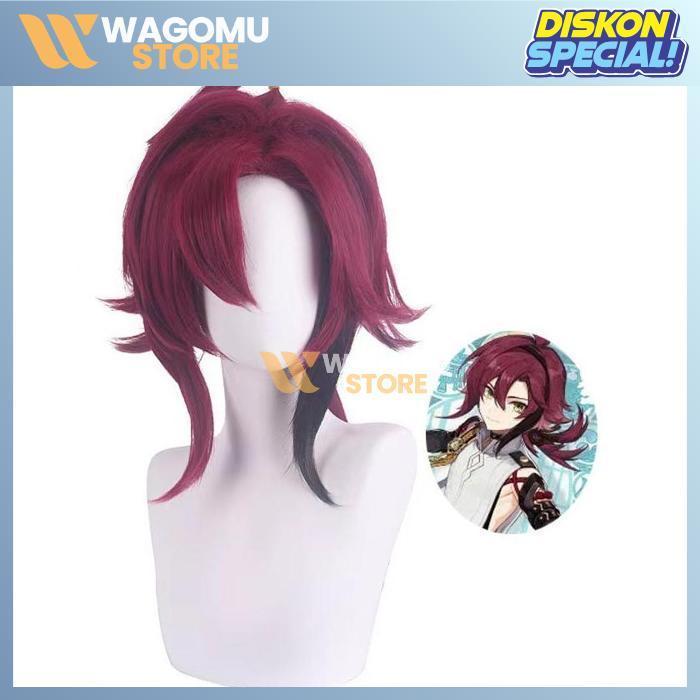 WAGOMU Rambut Palsu Wig Cosplay Game Genshin Impact Wig Shikanoin Cowo Cowok Pria Panjang Lurus Mera