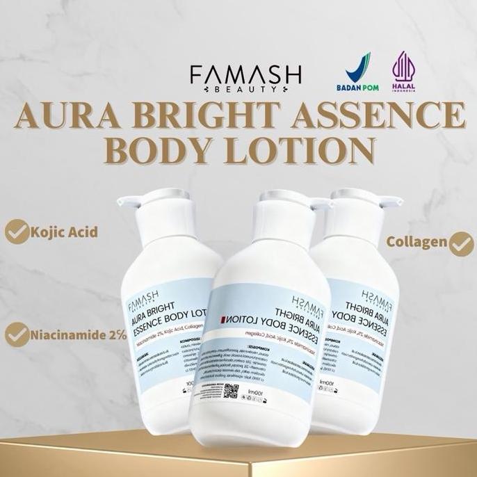 Nice- 3Pcs - Hb Aura Brht Essence Whitening Lotion Double Strong Niamide 2 100Ml By Famash