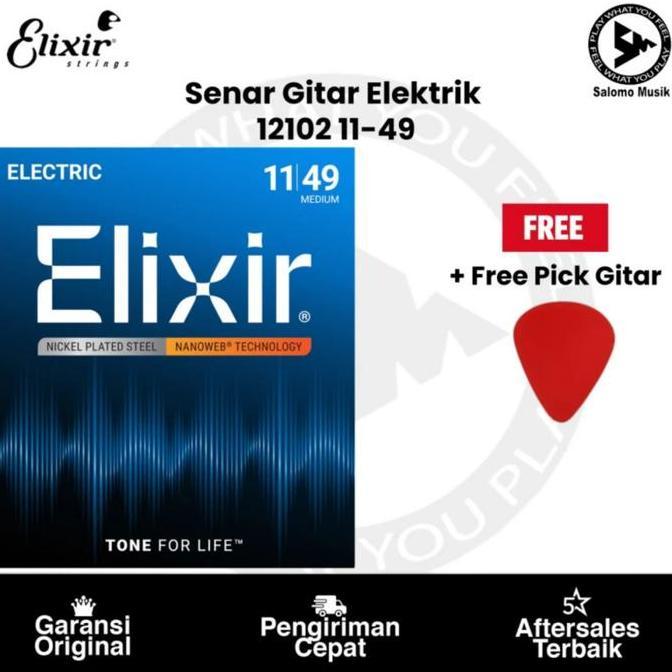 Senar Gitar Elektrik Elixir 12102 Nanoweb Original
