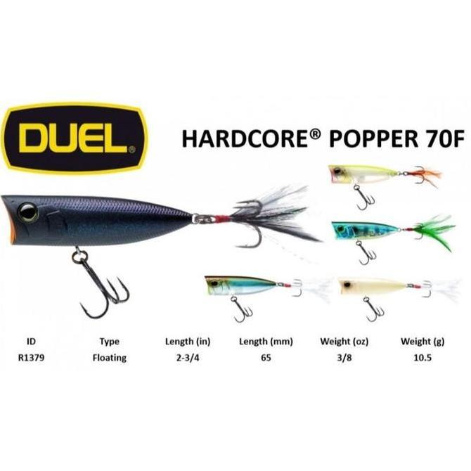 Yozuri Duel Hardcore Top Water Lure 70F 70mm 10.5gr Umpan Pancing Casting