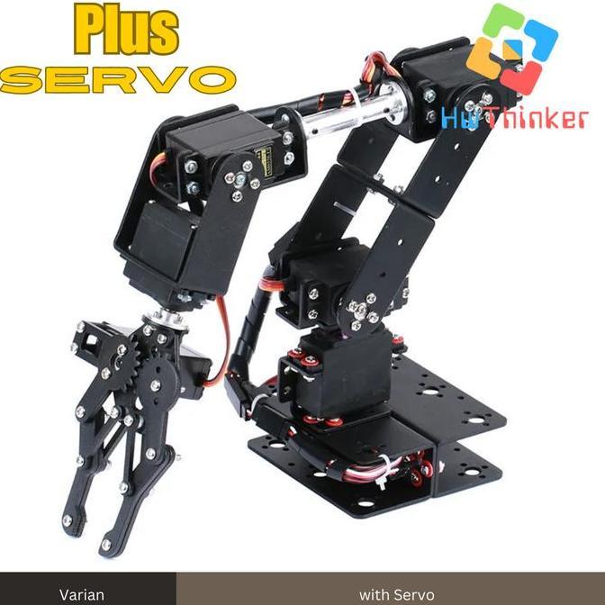 ROBOTIC ARM ROBOTIC LENGAN ROBOT 6DOF 6 DOF MAKER TEACHING PLATFORM MULTI-DOF ROBOTIC SERVO DIY CLAM
