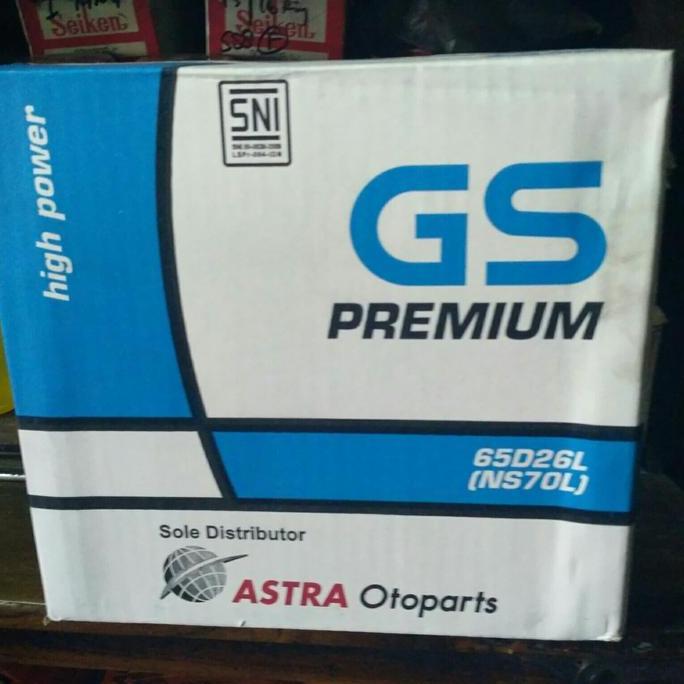 Promo aki GS ASTRA type NS70L 12v - 65 amper + air zuur khusus gosend Diskon