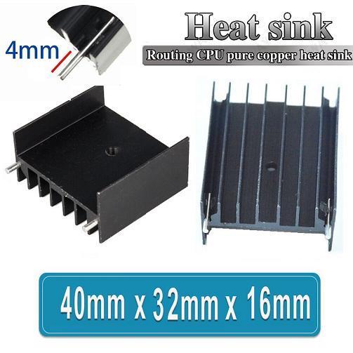 Heatsink Heat Sink Aluminium Cooling Cooler 4.0cm x 3.2cm x 1.6cm Pendingin Transistor Black 40x32x1