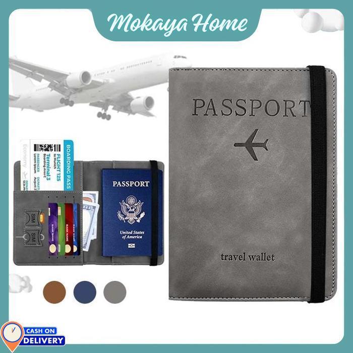 Mokaya Home - Dompet Paspor Waterproof / Tas Paspor Pesawat / Tas Paspor Perjalanan Portabel Dengan 