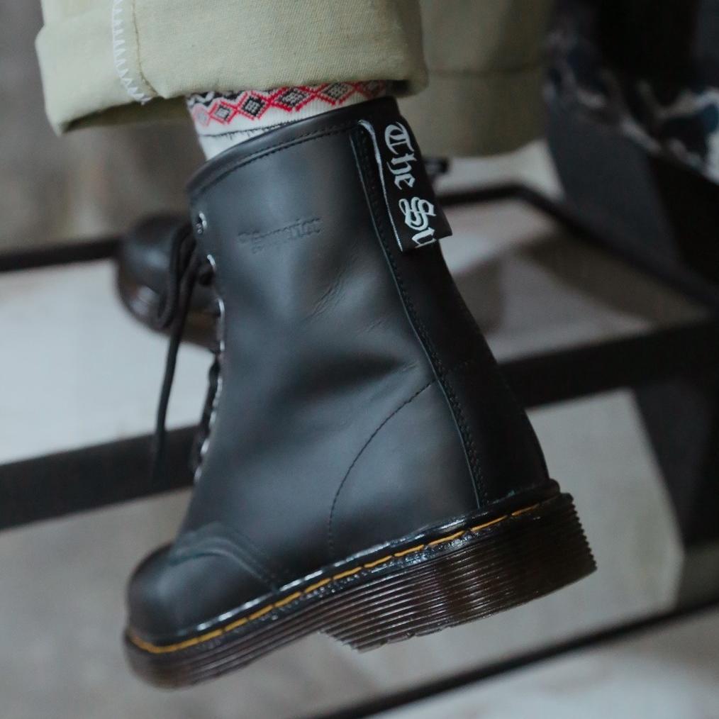 BESTPROMO Mancow - High Boots Black - Sepatu Formal Pria Wanita Original Kulit Asli