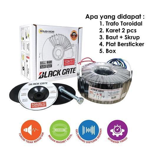 Trafo Travo Toroid 10A 47V Donat BOMBARDIR BLACK GATE 10 Ampere CT-47V - 56V Blackgate