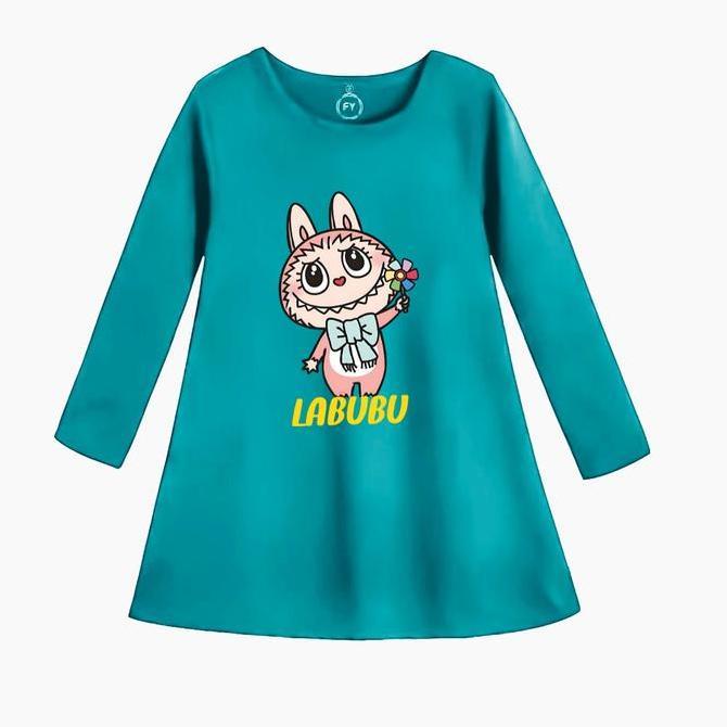 Kaos Daster Anak Perempuan Dress Anak Cewek Tunik Anak Motif Tunik Labubu LMO