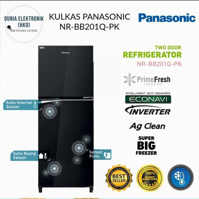(Best) KULKAS PANASONIC NR-BB201Q NRBB201Q LEMARI ES 2 PINTU INVERTER 196 L