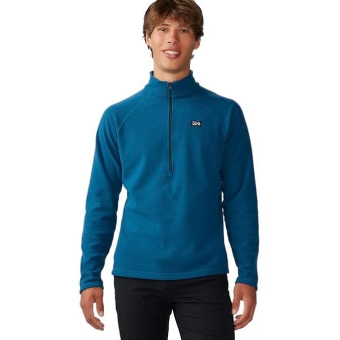 OK JAKET PRIA MIDLAYER INNER MOUNTAIN HARDWEAR SUMMIT GRID HALF ZIP DARK CASPIAN BIG SIZE ORIGINAL '
