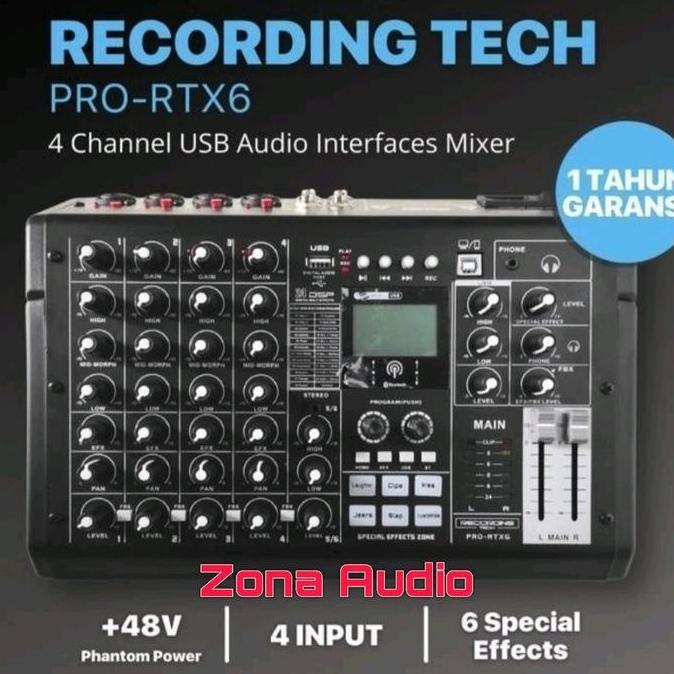 MIXER RECORDING TECH PRO RTX6 6 CHANNEL USB MIXER WITH PAD EFFECT